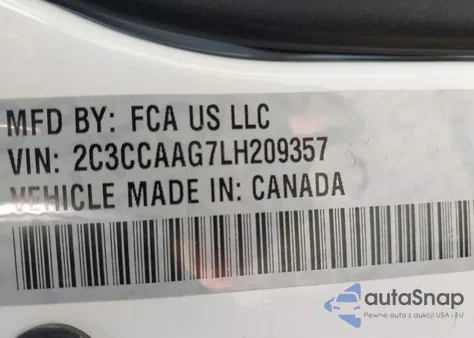 2020 Chrysler 300 Touring из США, поврежденный, VIN 2C3CCAAG7LH209357